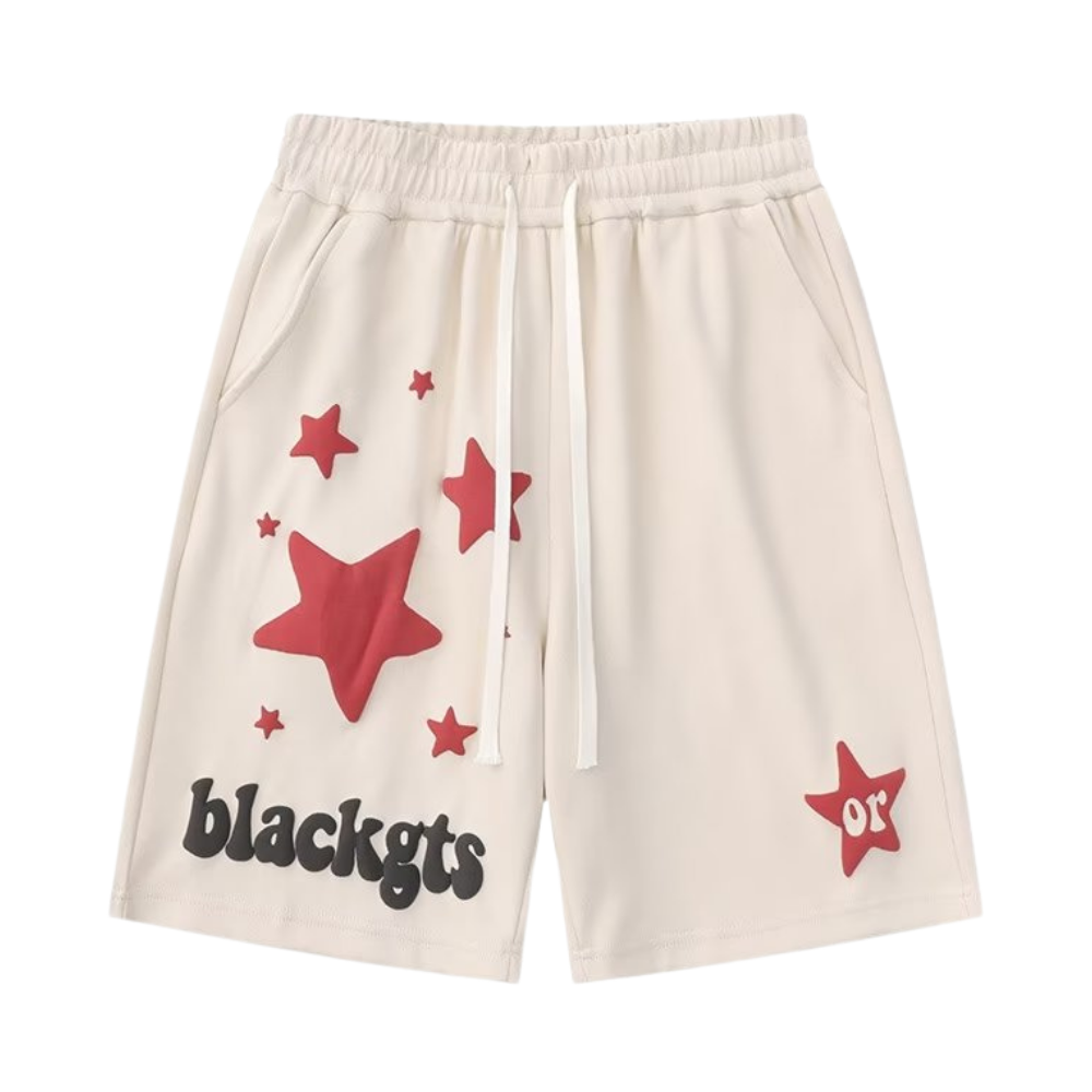 Retro Star Letter Foam Shorts