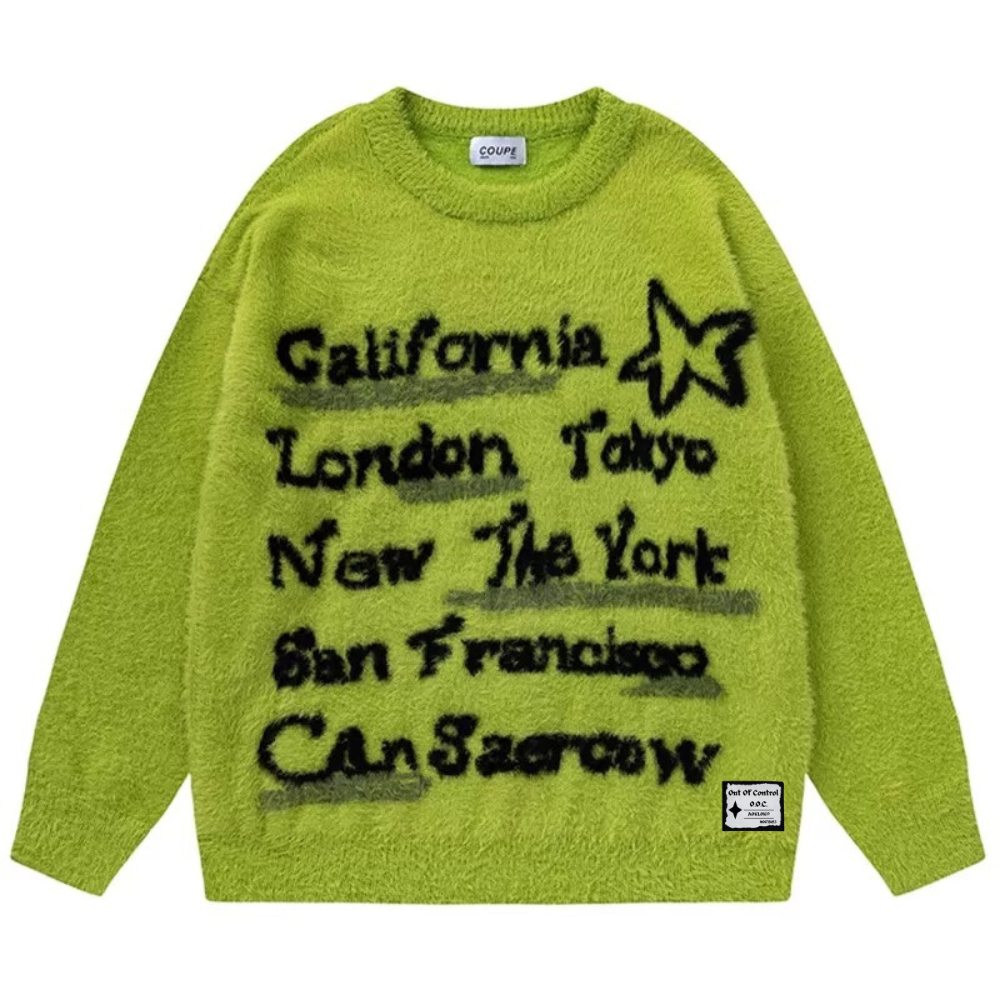 OOC' High Street Neutral Style Lettering Sweater