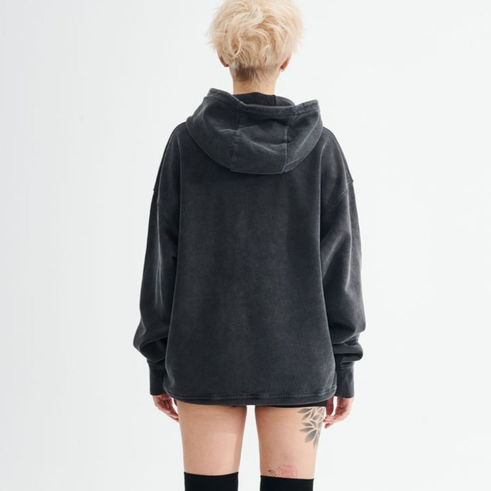 Street Masked Eyes Print Hoodie