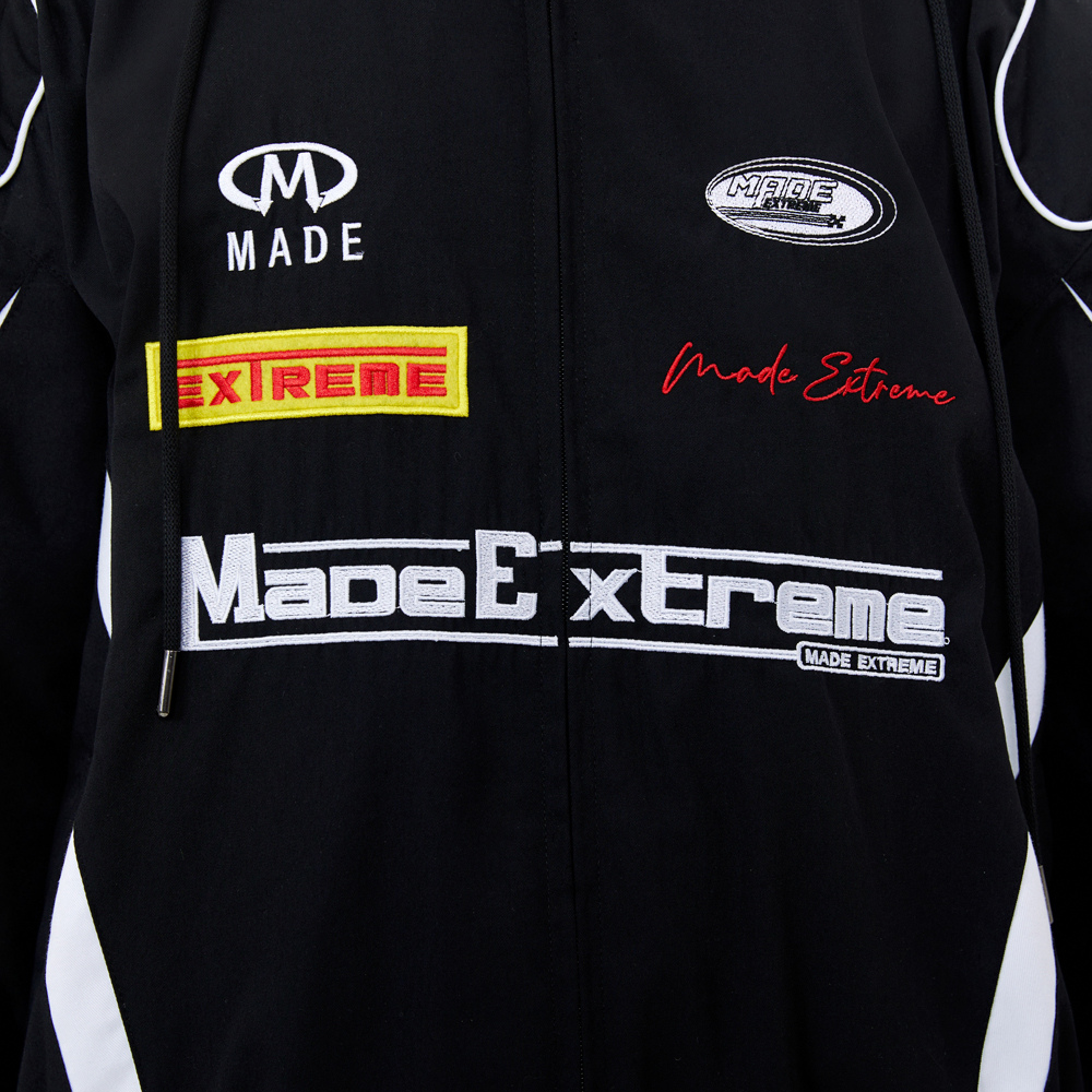 Motorcycle Style Hooded Embroidery Jacket