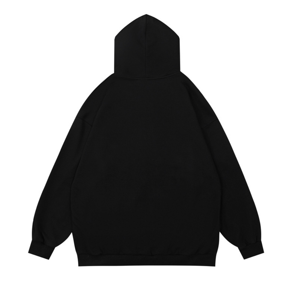 Street Skeleton Cross Embroidered Hoodie