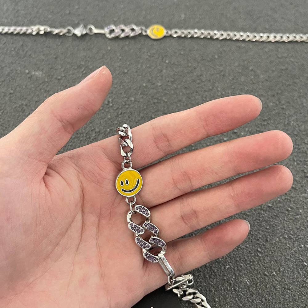 Cute Smiling Planet Diamond Bracelet