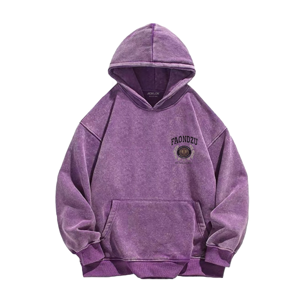 High Street Maple Leaf Letters Washed Hoodie