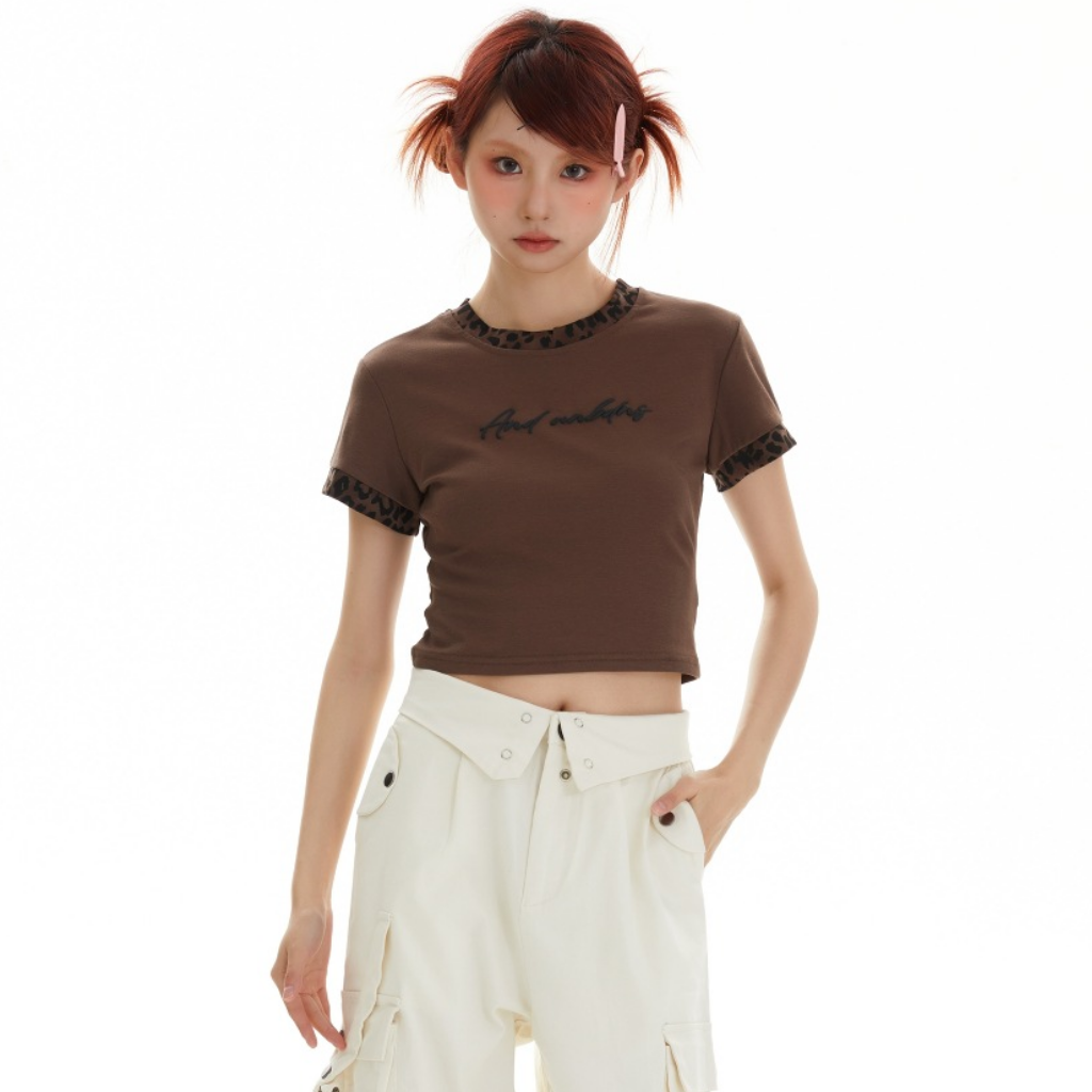 Women's Sexy Leopard Patchwork T-shirt