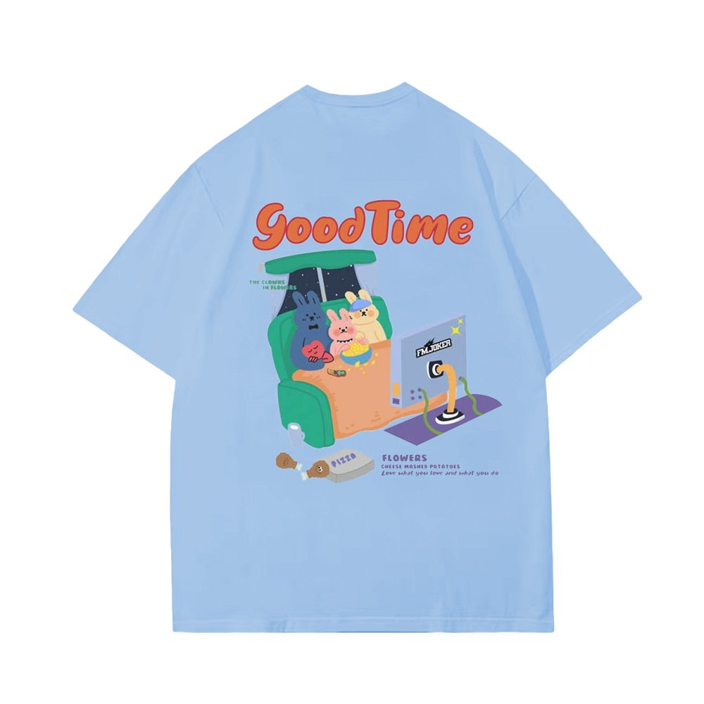 Cute Bunny Family Watching TV T-Shirt