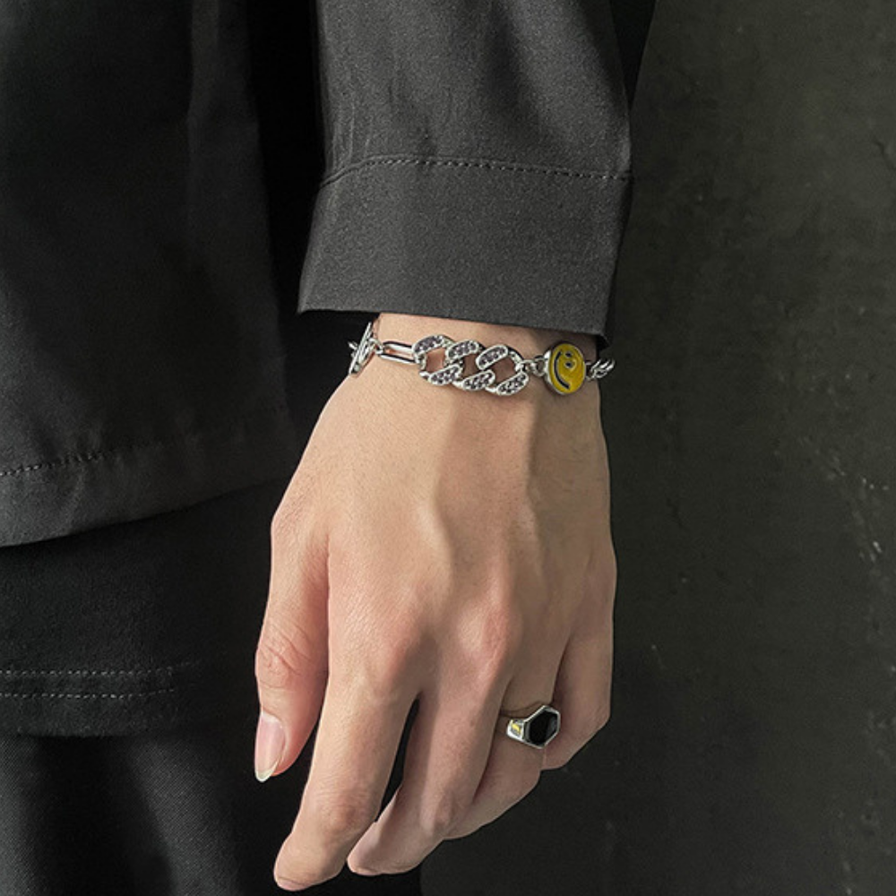 Cute Smiling Planet Diamond Bracelet