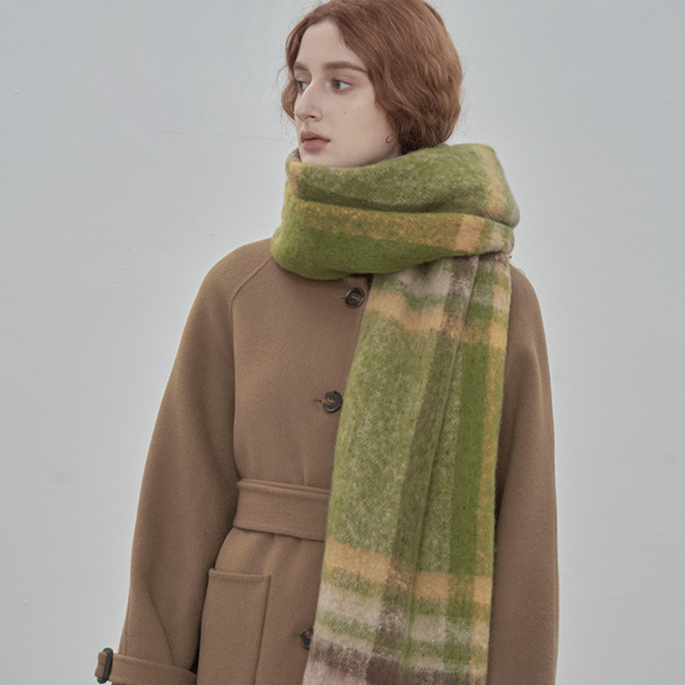 French Vintage Plaid Scarf