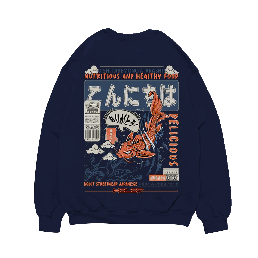 Fierce Fish Print Cotton Sweatshirt