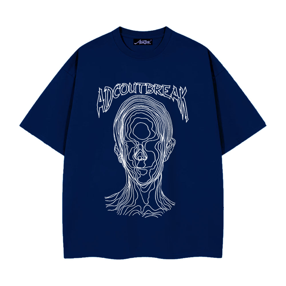 Line Face Letters T-Shirt