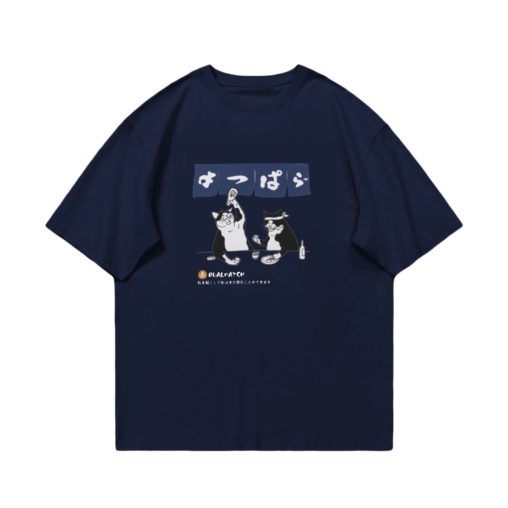 Urban Cartoon Cat Graphic T-Shirt