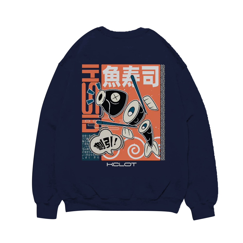 Fish Sushi Pattern Sweatshirt