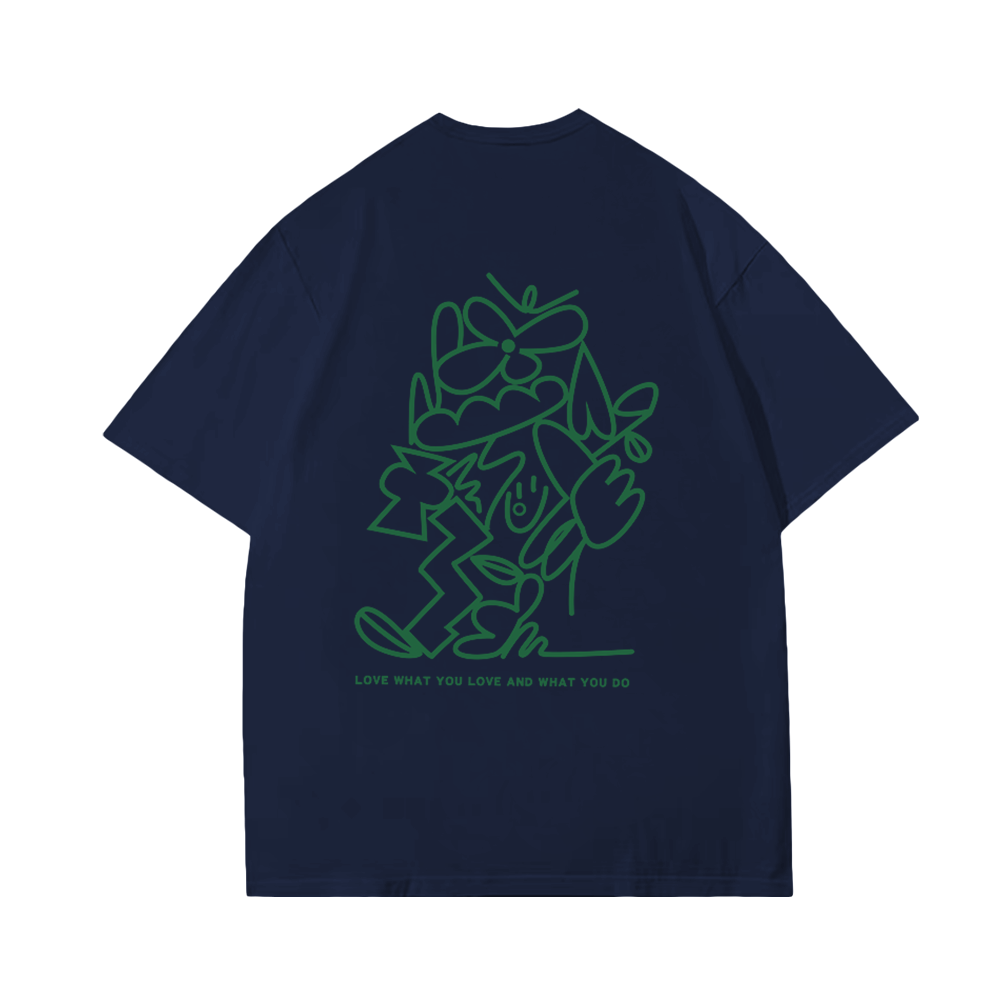 Chic Green Line Flower T-Shirt