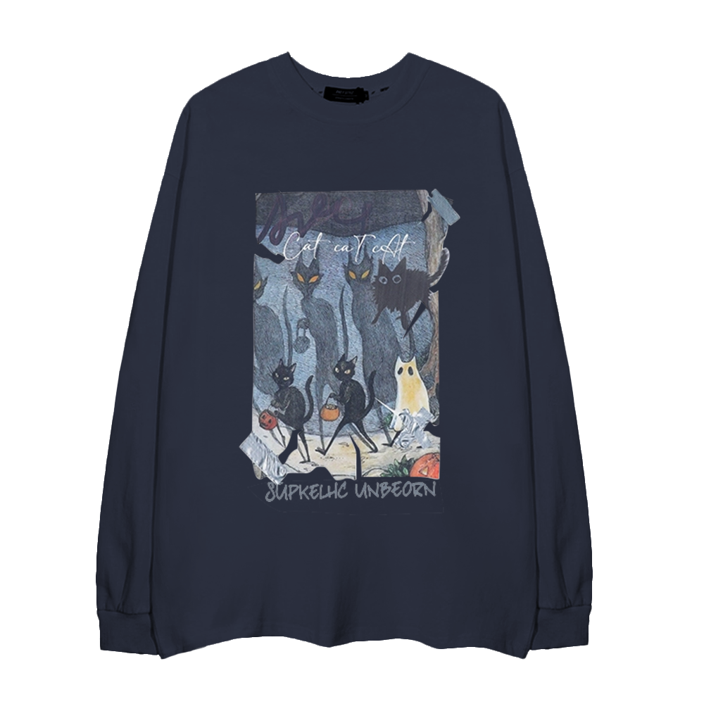 High Street Cat Shadow Ghost Long-Sleeve Shirt
