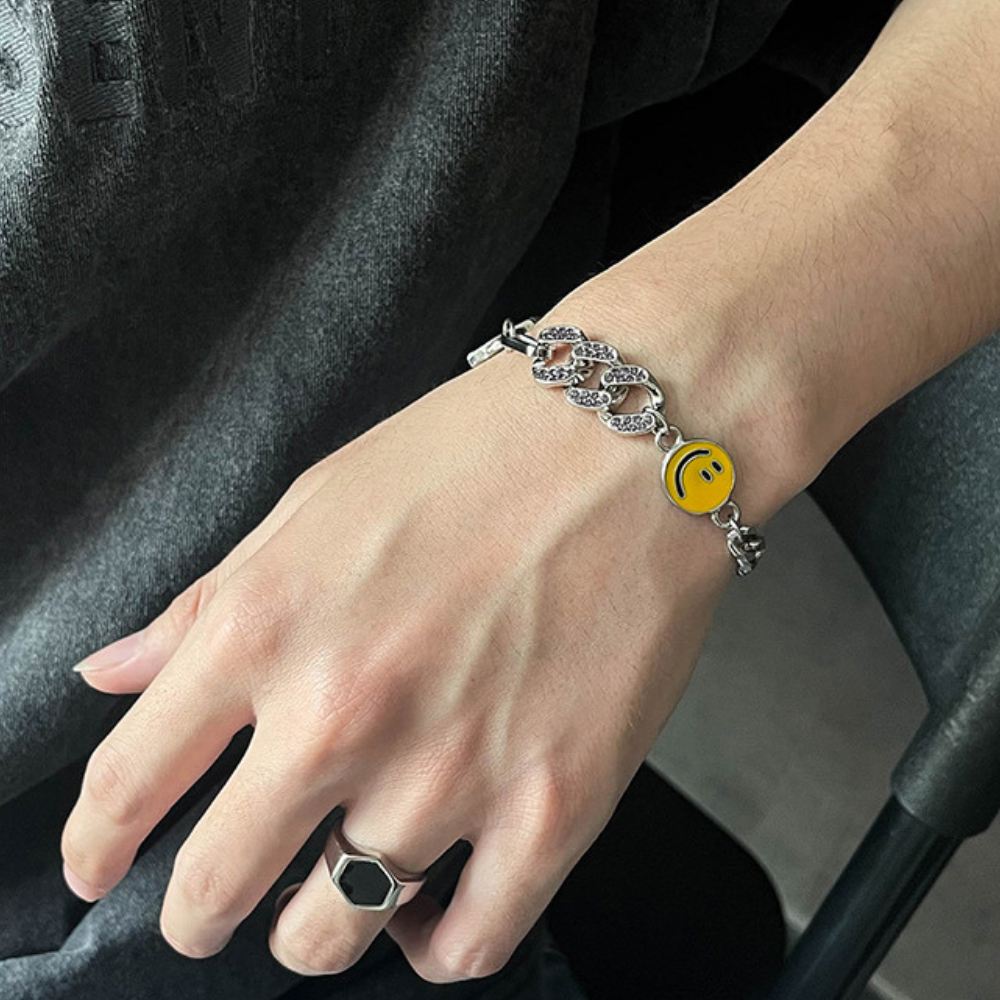 Cute Smiling Planet Diamond Bracelet