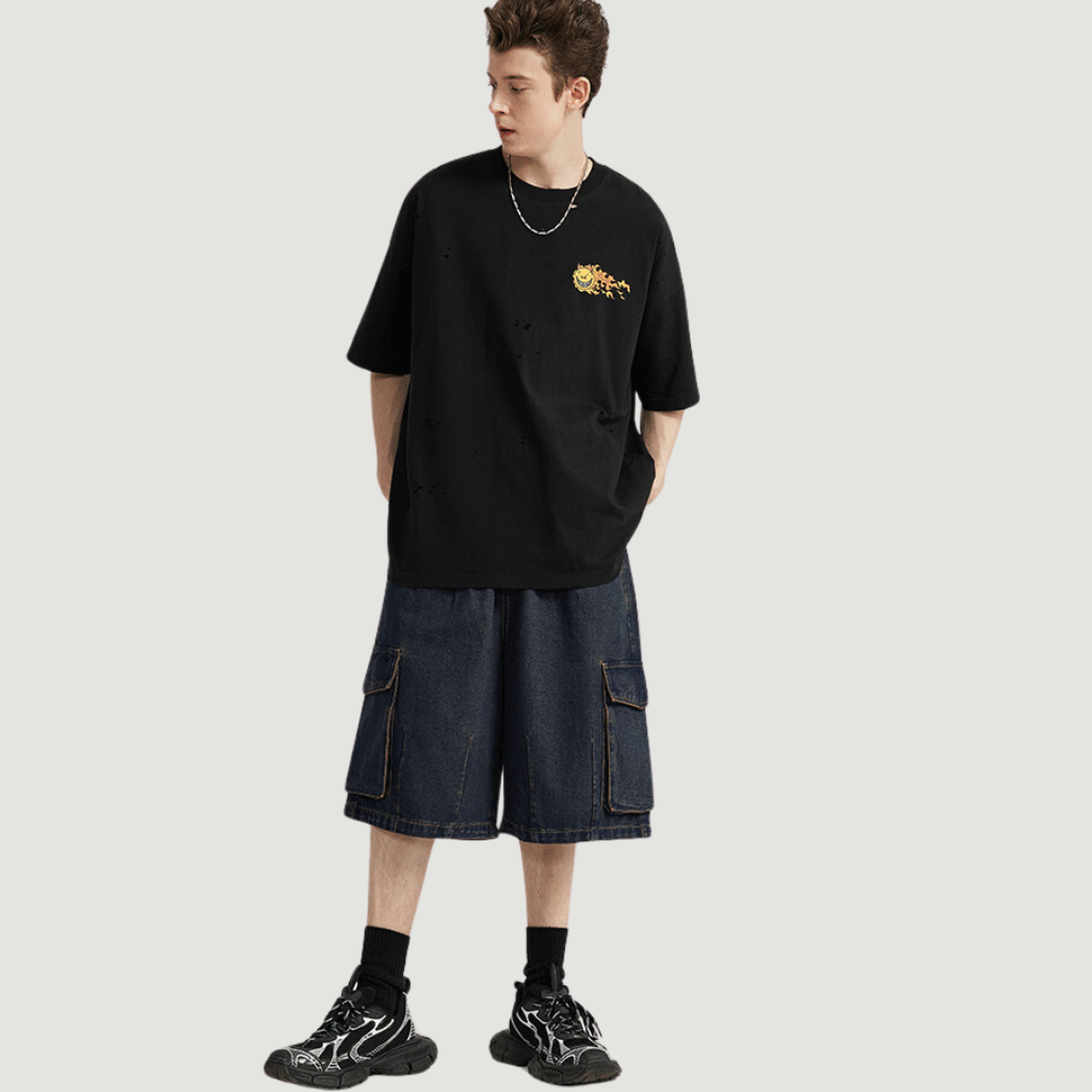 Hip Hop Cargo Denim Shorts