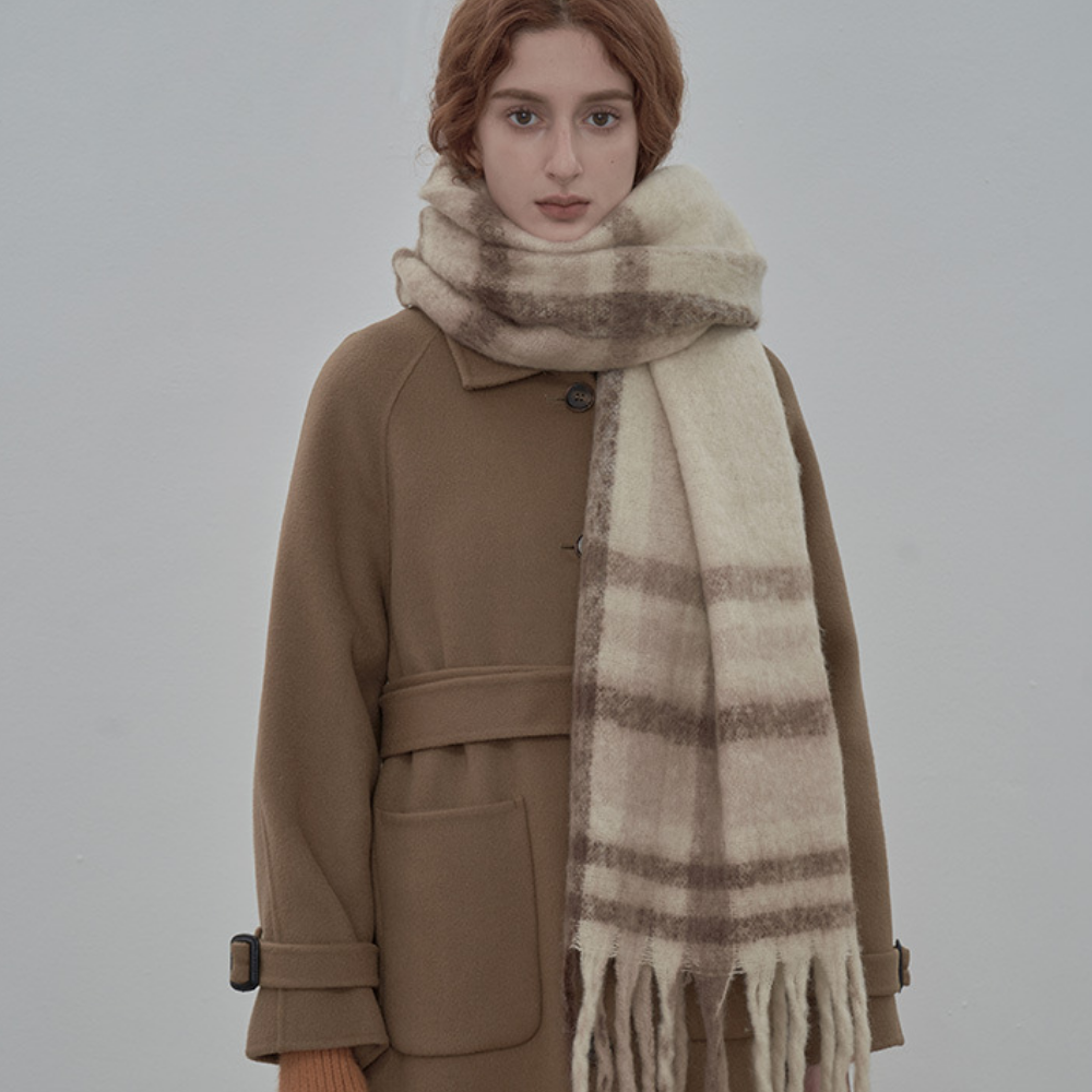 French Vintage Plaid Scarf