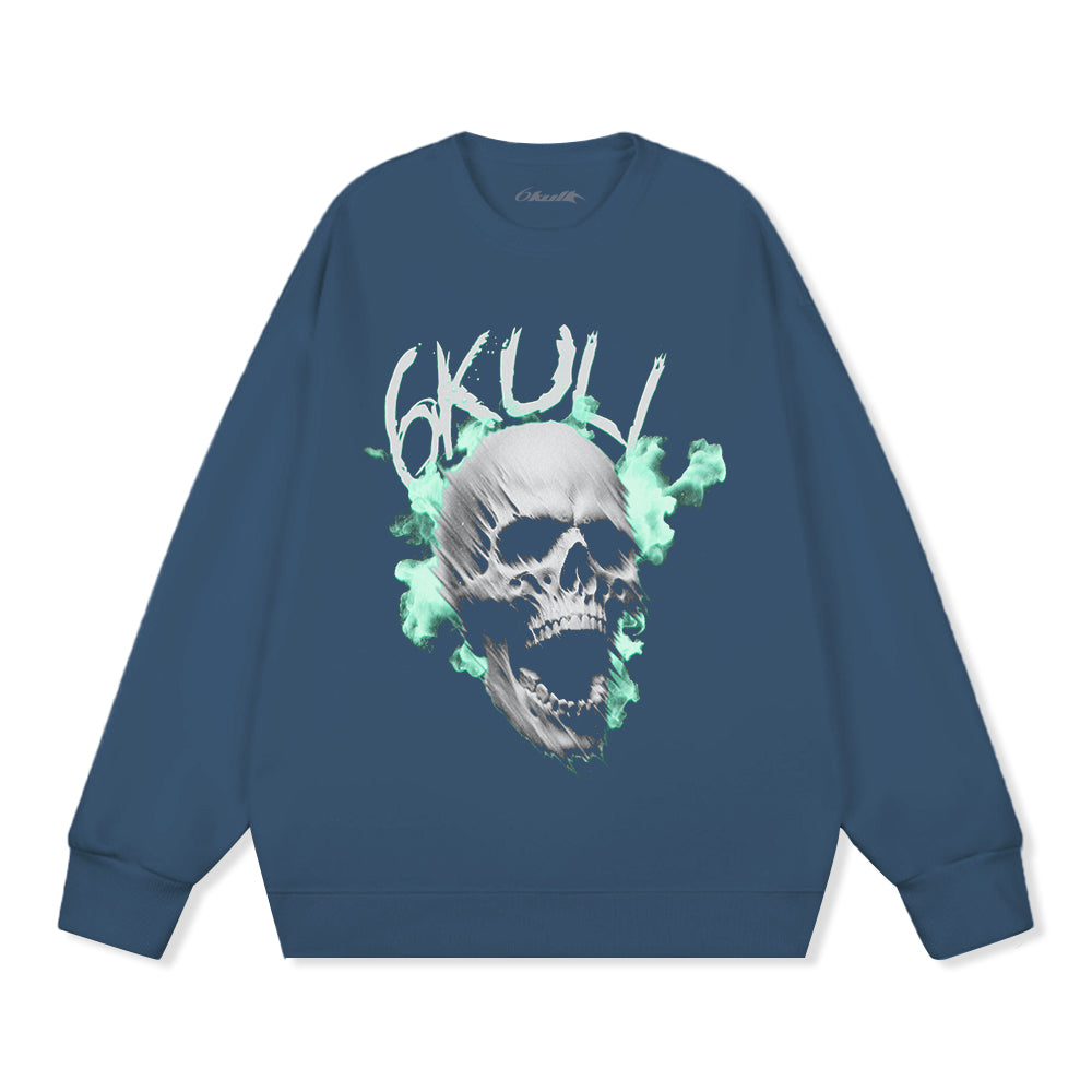 6Kull Fire Grim Skull Sweatshirt