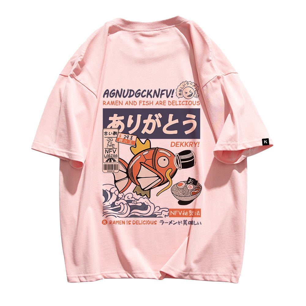 Cute Cartoon Fish Graphic T-Shirt