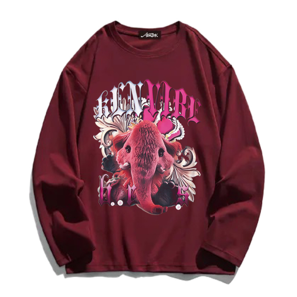 Pink Elephant Cotton Long Sleeve Shirt