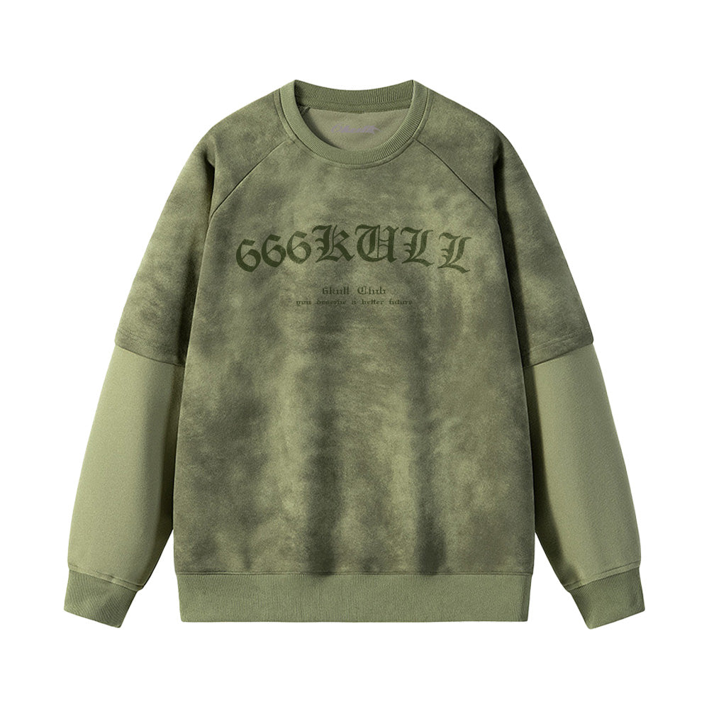 6Kull Bone Wing Splicing Sweatshirt