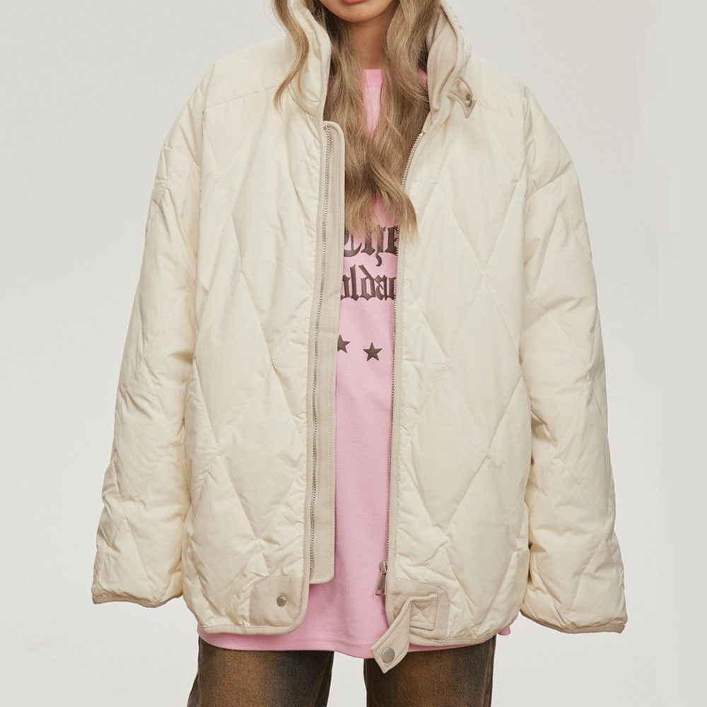 Japanese Diamond Stand Collar For Warmth Coat