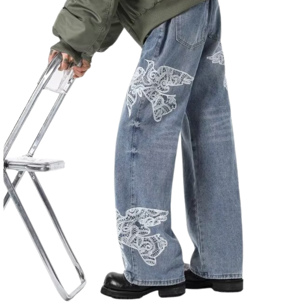 Unseen Echoes Freedom in Stitches Jeans