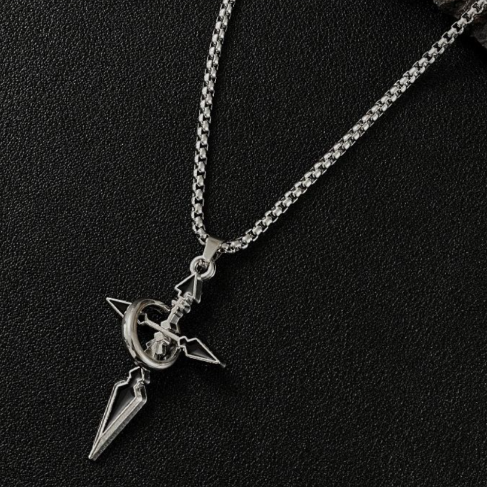 Retro Cross Ring Necklace