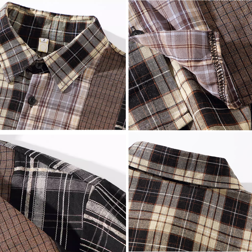 Vintage Patchwork Plaid Shirt