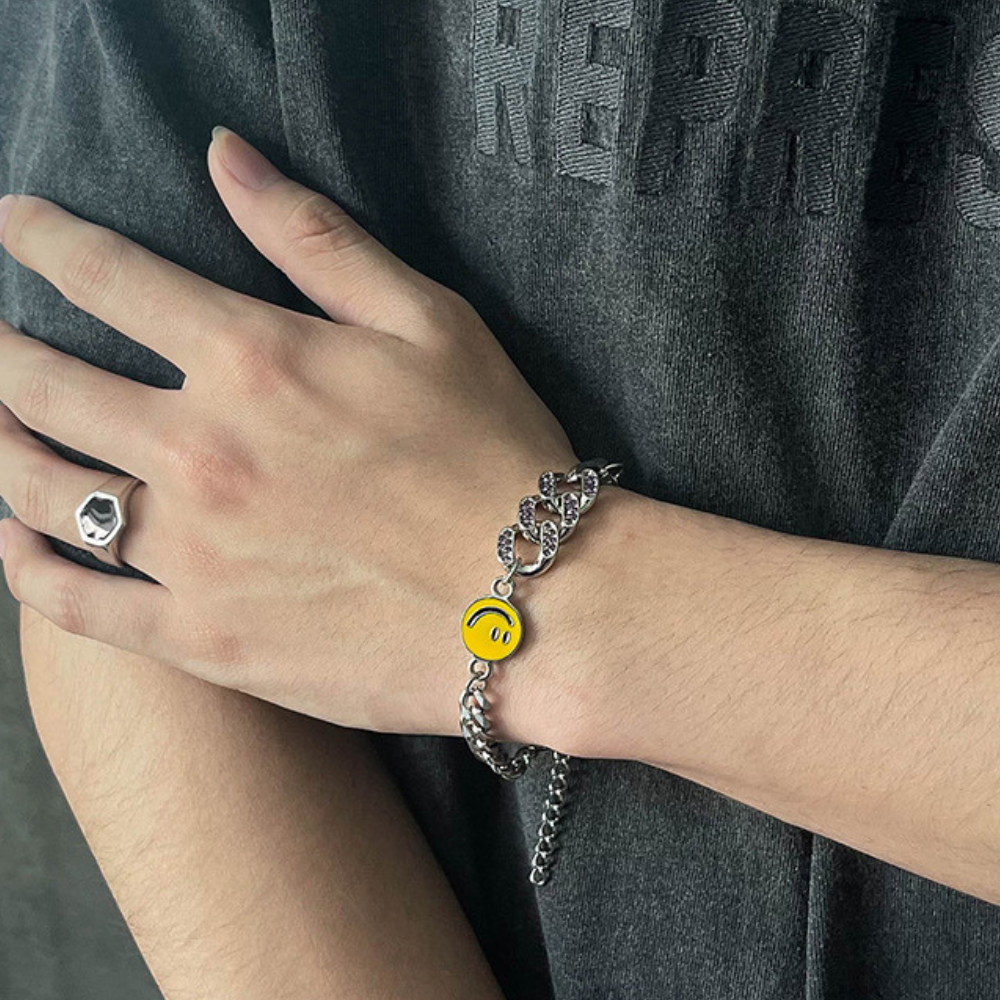 Cute Smiling Planet Diamond Bracelet