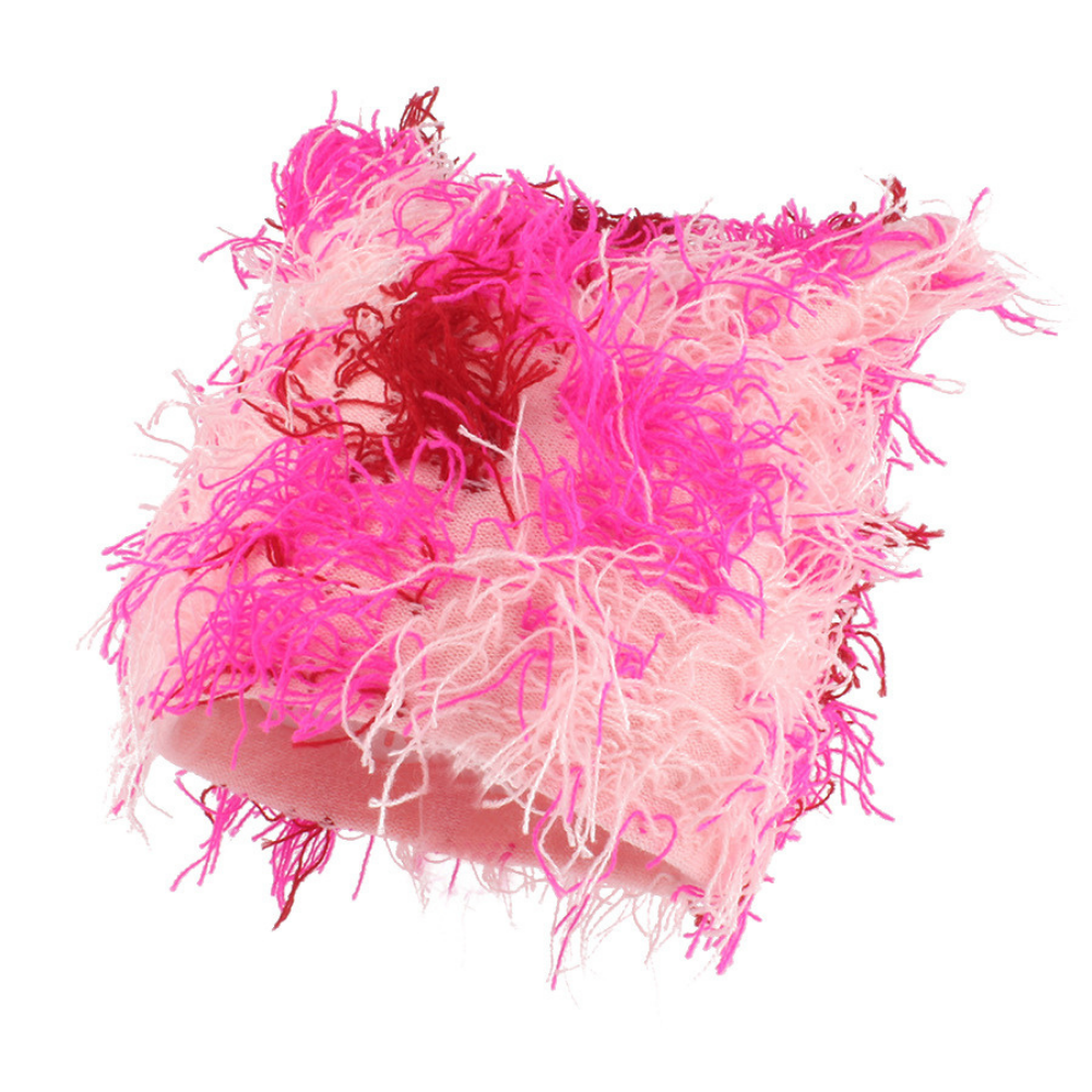 Trendy Tie-Dye Tassel Knitted Hat