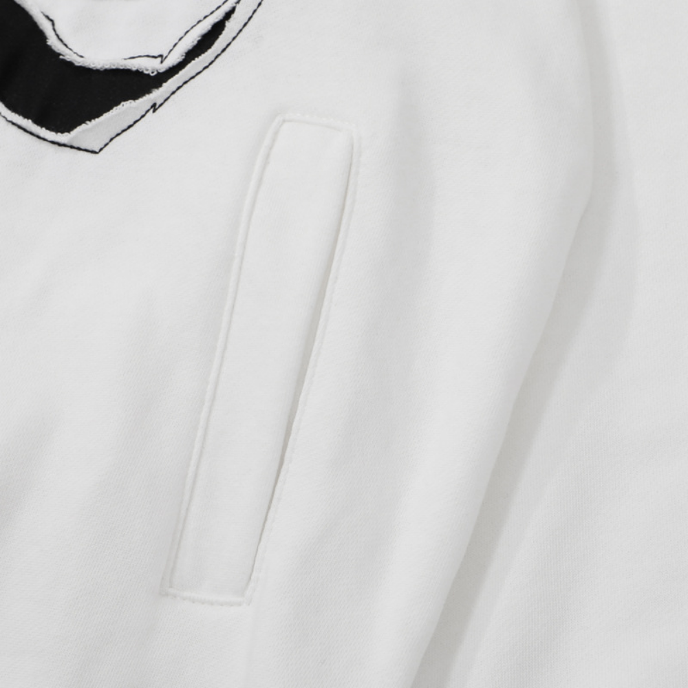 Street Skeleton Cross Embroidered Hoodie