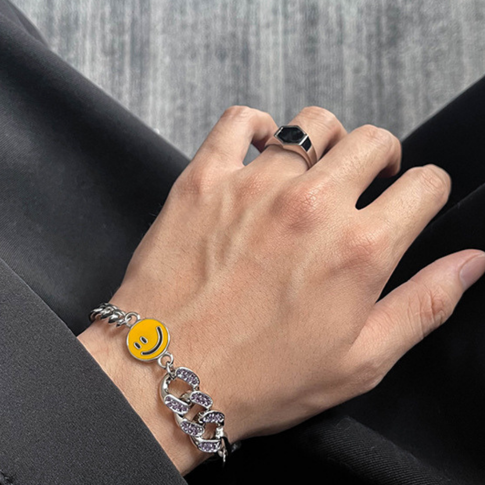 Cute Smiling Planet Diamond Bracelet