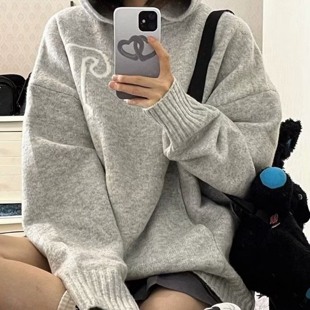 Womens Casual Solid Color Hooded Sweater