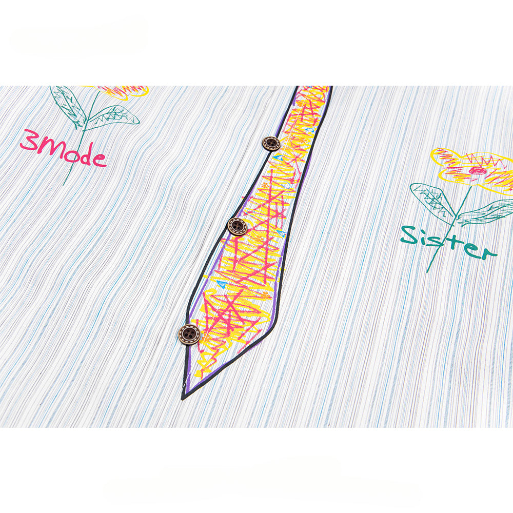 American Style Fun Design Tie Graffiti Shirt