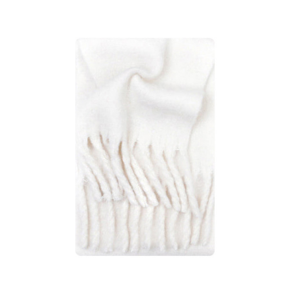 Solid Color Tassel Scarf