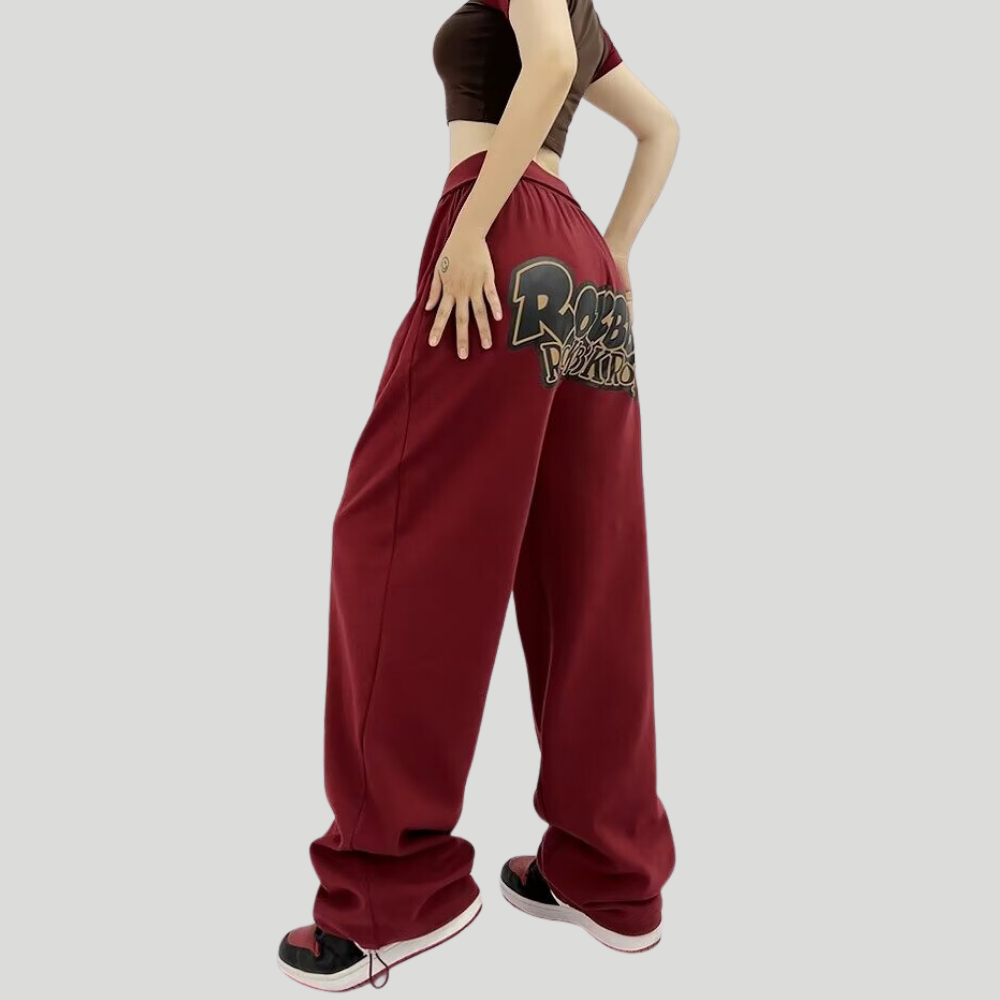 Women's American Hip Hop Red Sweatpants