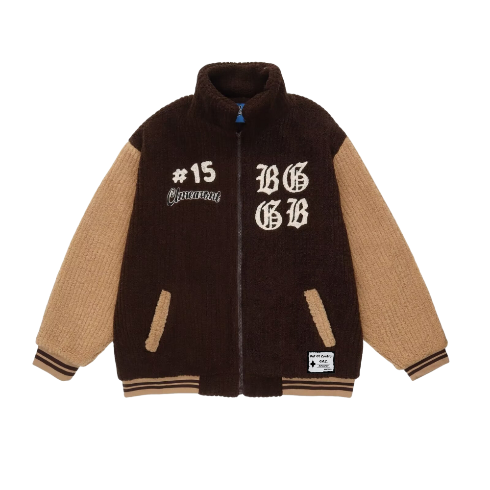 OOC' Vintage Patchwork Sherpa Baseball Coat