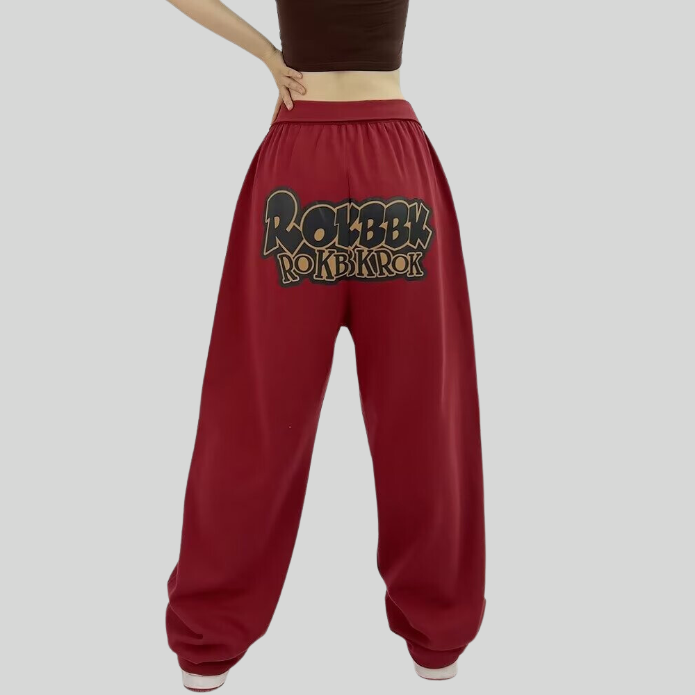Women's American Hip Hop Red Sweatpants