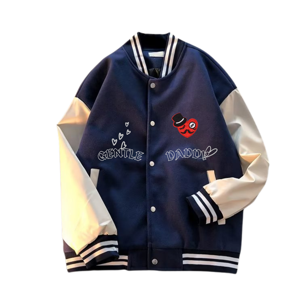 ⚡Gentle Daddy |Graphic Embroidery Heart Baseball Jacket