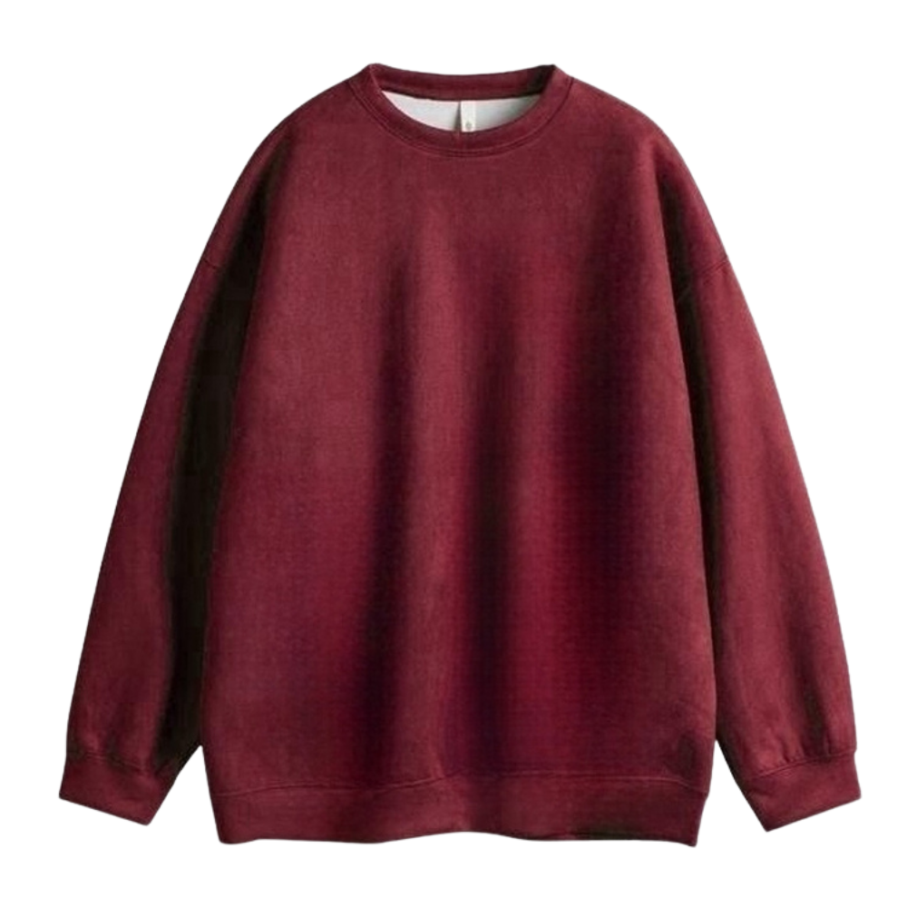 Solid Color Suede Sweatshirt