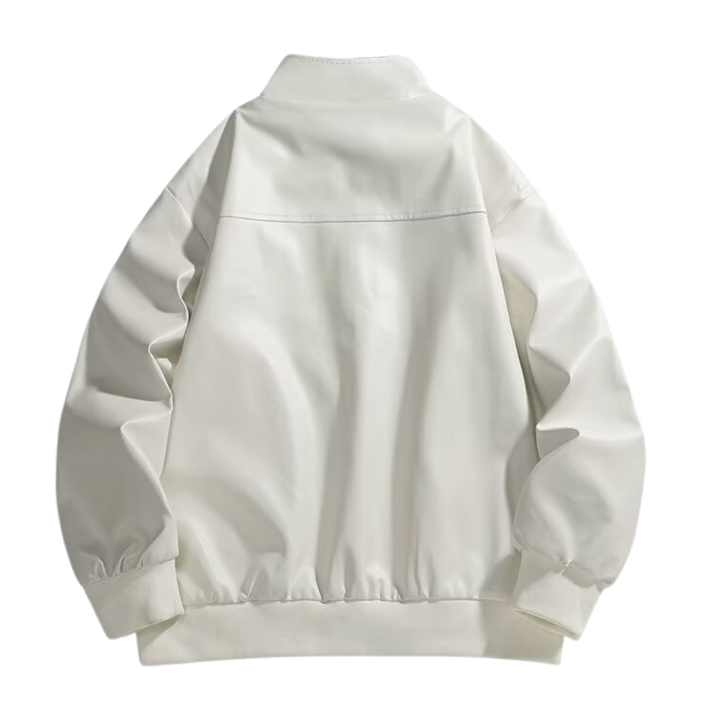 Street Embroidered Biker Leather Jacket