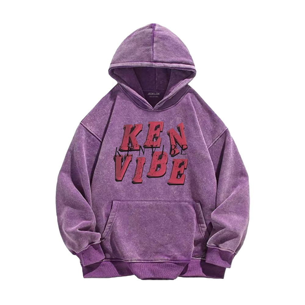 Retro letters K logo Washed Hoodie