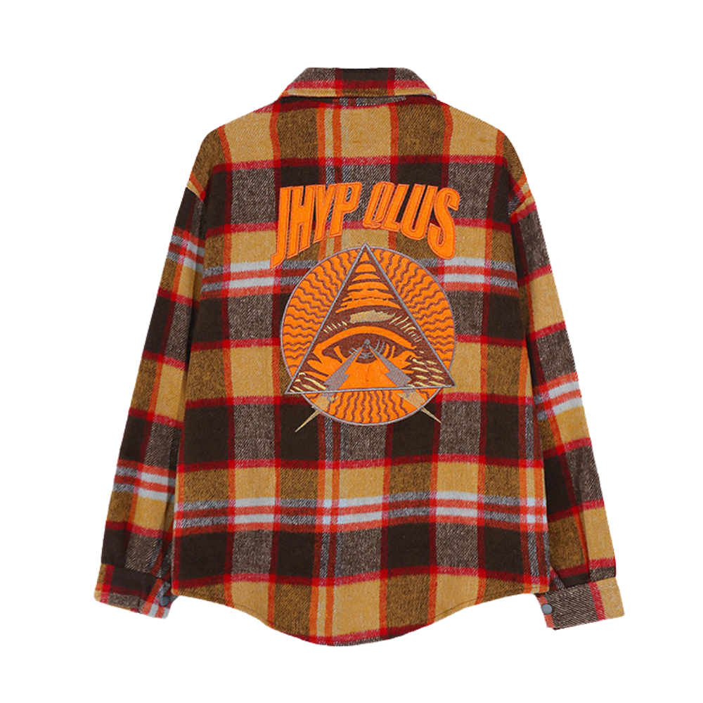 Eyes Letter Patch Embroidered Shirt