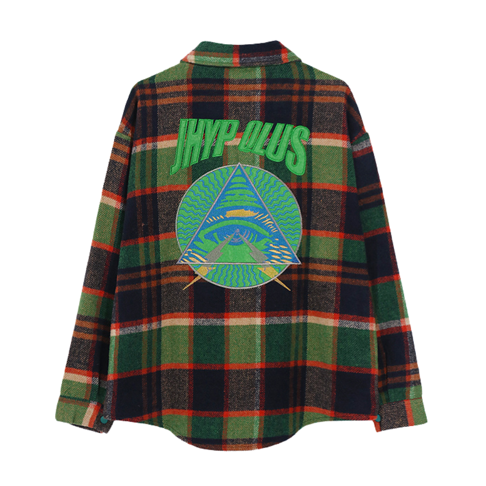 Eyes Letter Patch Embroidered Shirt