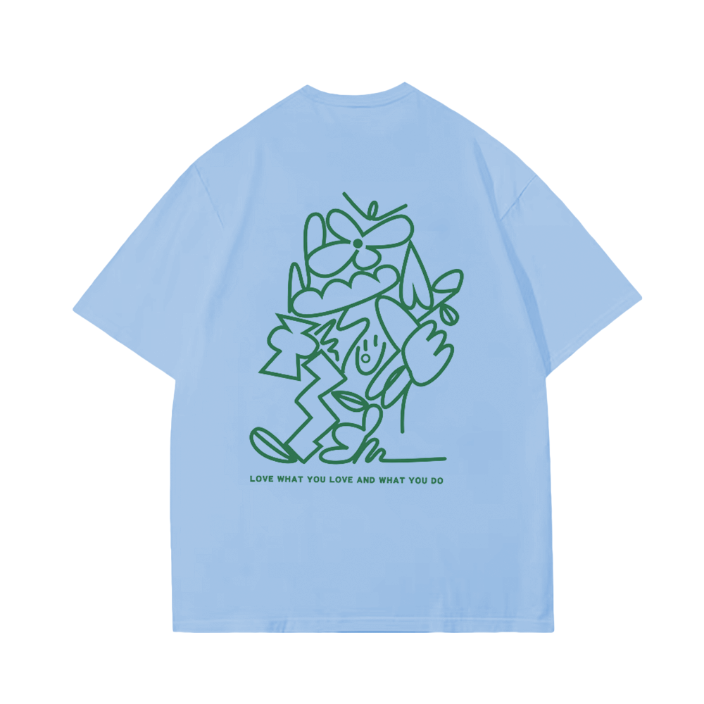 Chic Green Line Flower T-Shirt