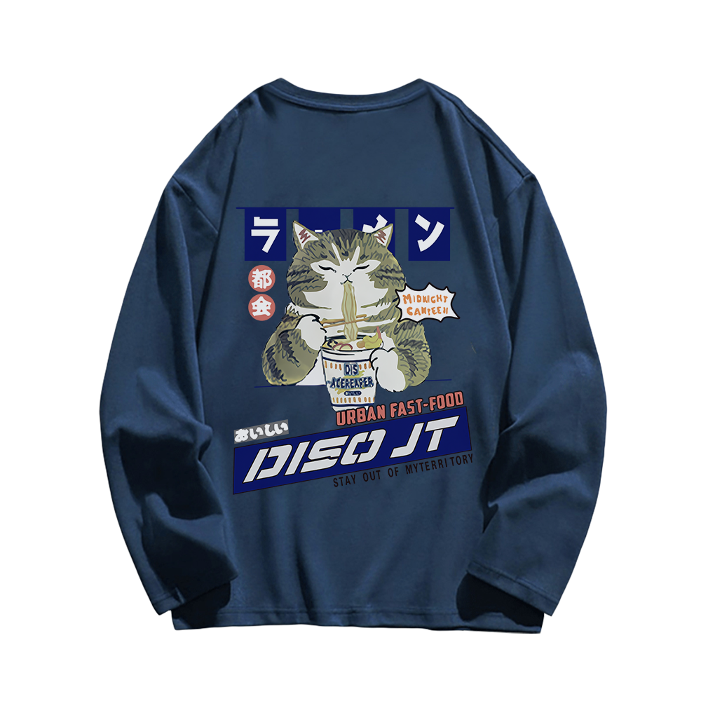 Japanese Greedy Cat Long Sleeve Shirt