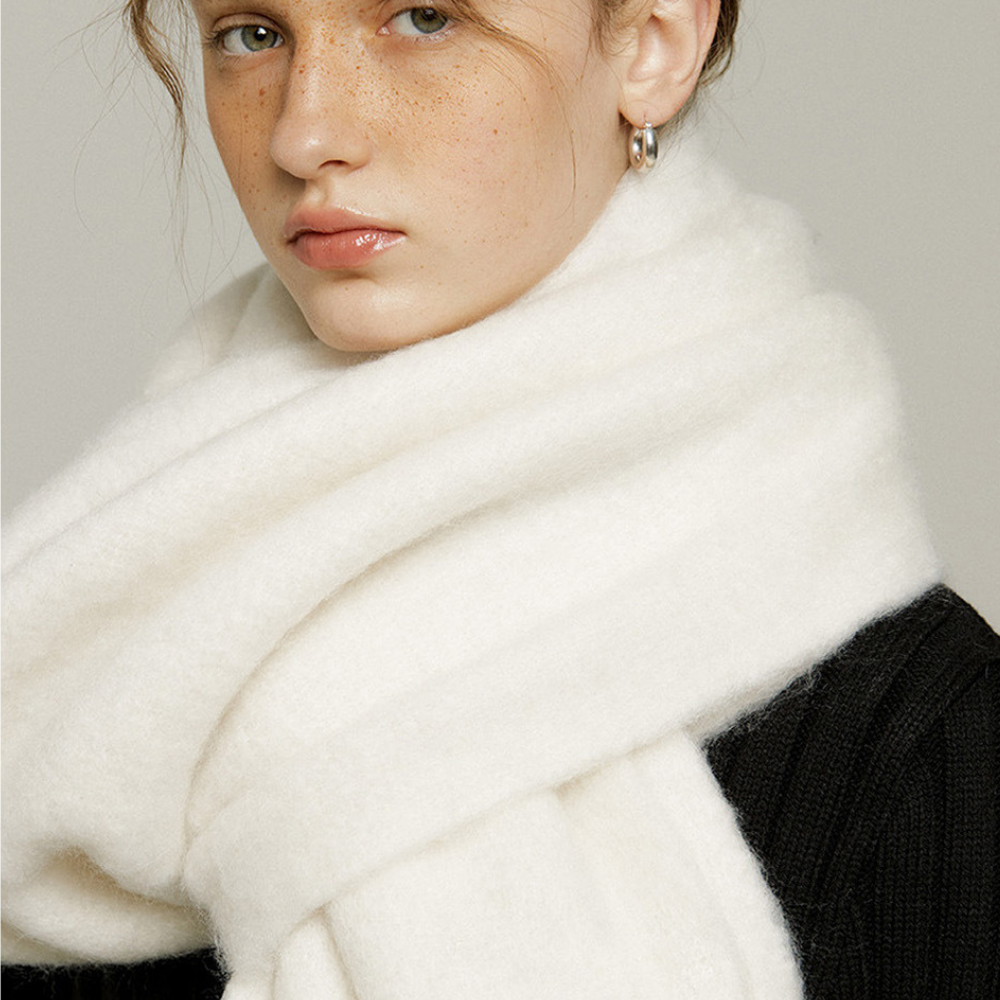 Solid Color Tassel Scarf