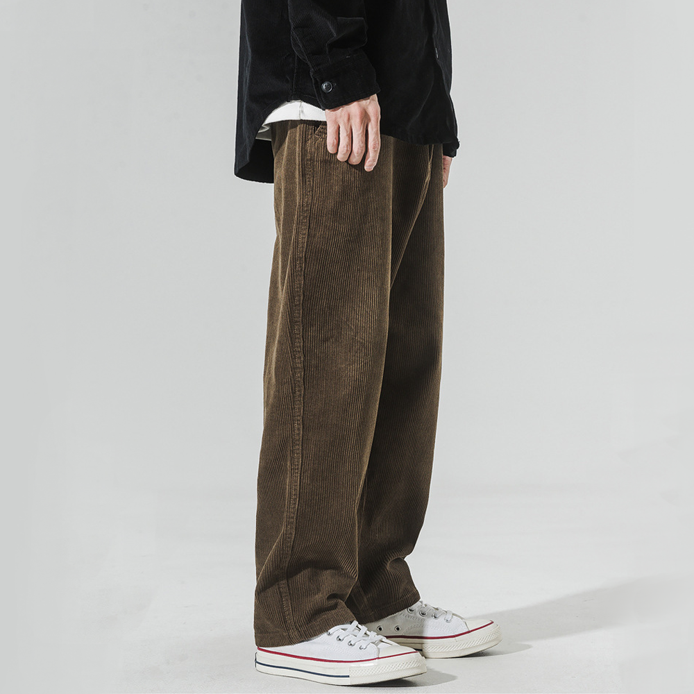 Retro Loose Straight Corduroy Sweatpants