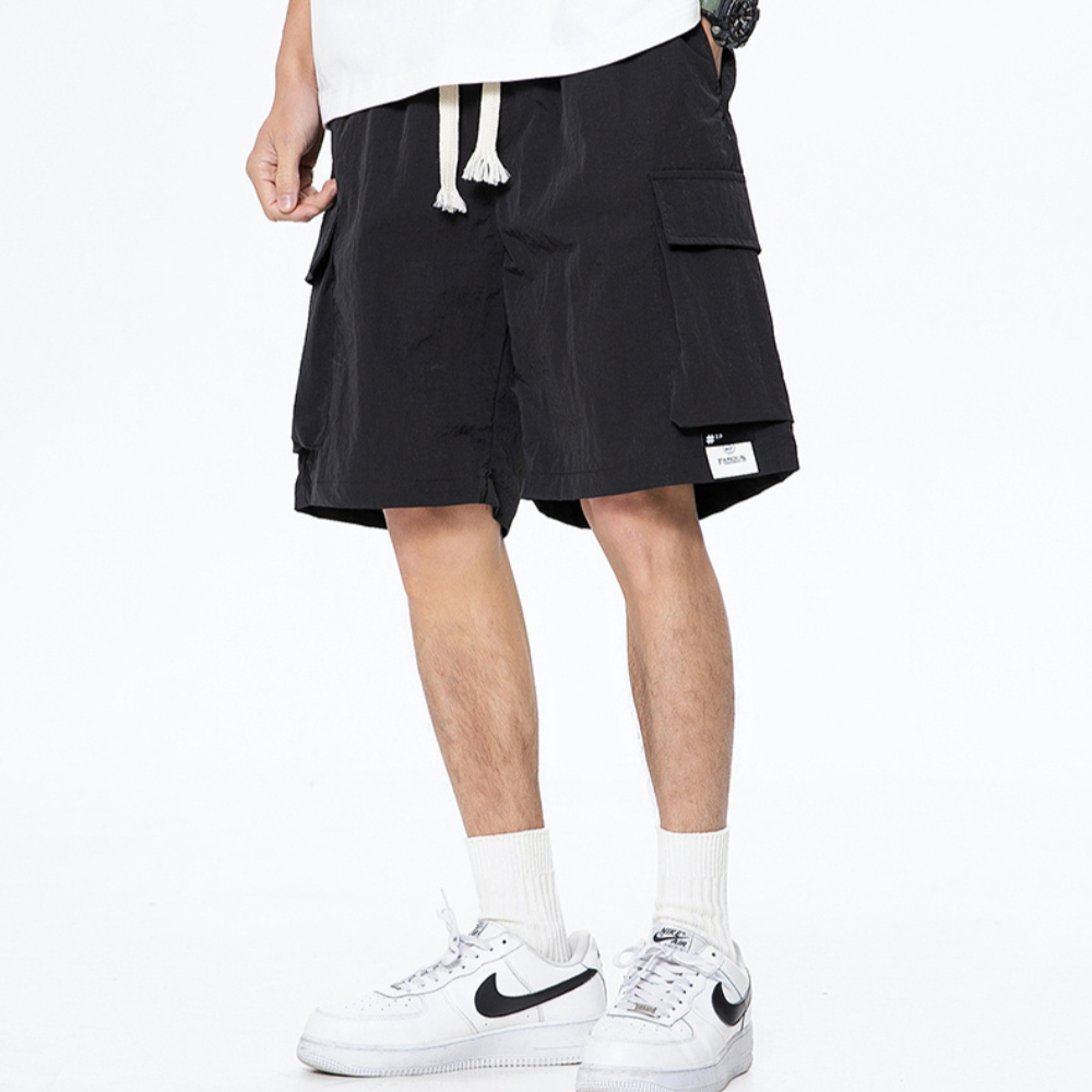 Retro Solid Color All-Match Cargo Shorts