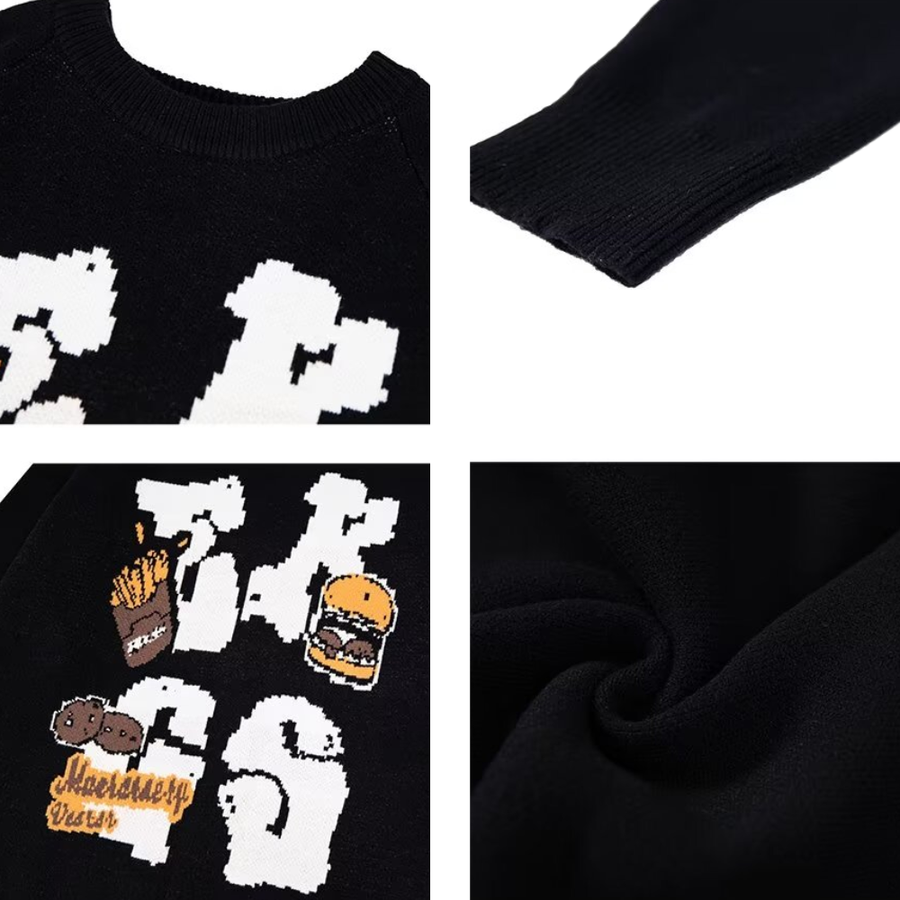OOC' Vintage Hamburger Lettering Sweater